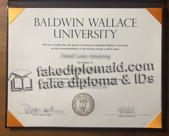 Baldwin Wallace University diploma