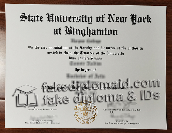 Binghamton University diploma