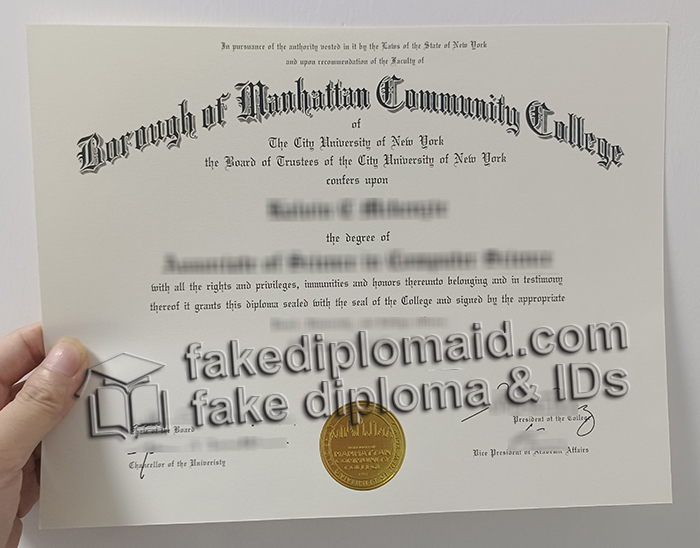 Borough of Manhattan Community College diploma