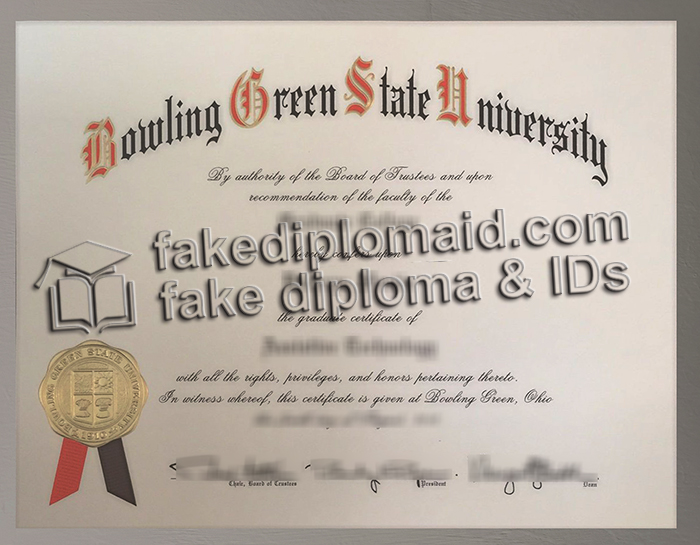 Bowling Green State University diploma