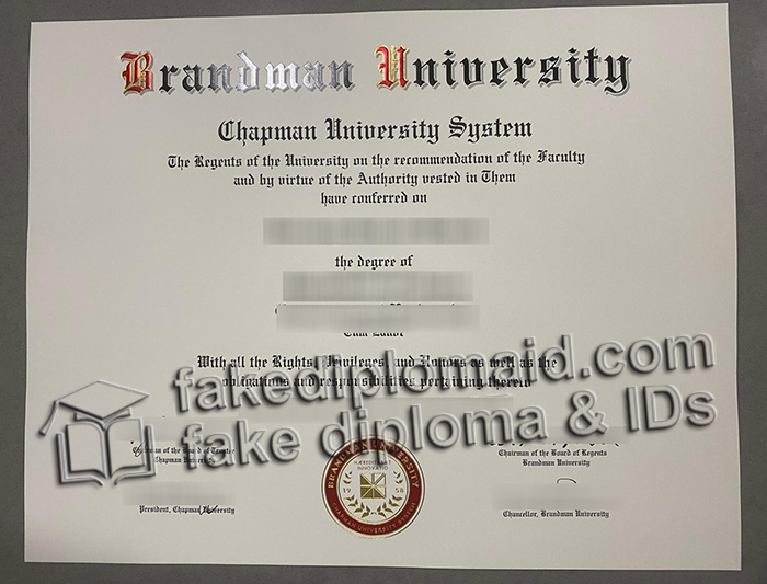 Brandman University diploma