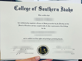 College of Southern Idaho diploma
