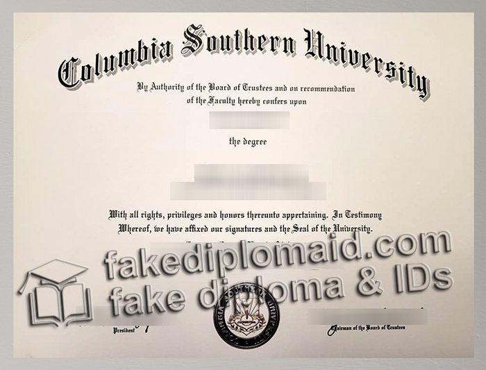 Columbia Southern University diploma