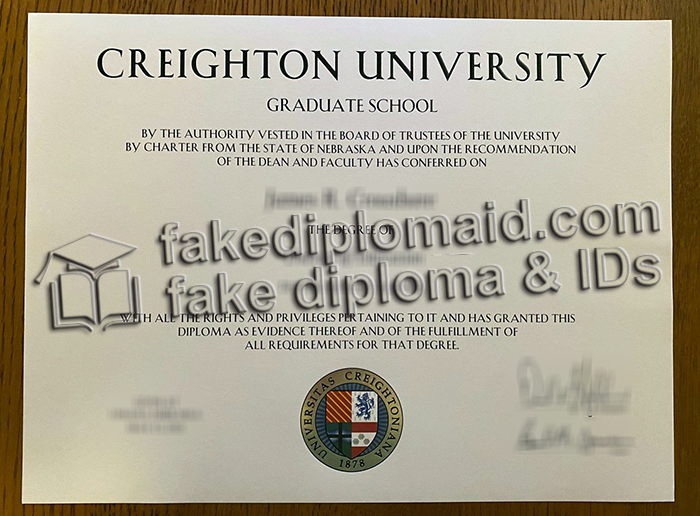 Creighton University diploma