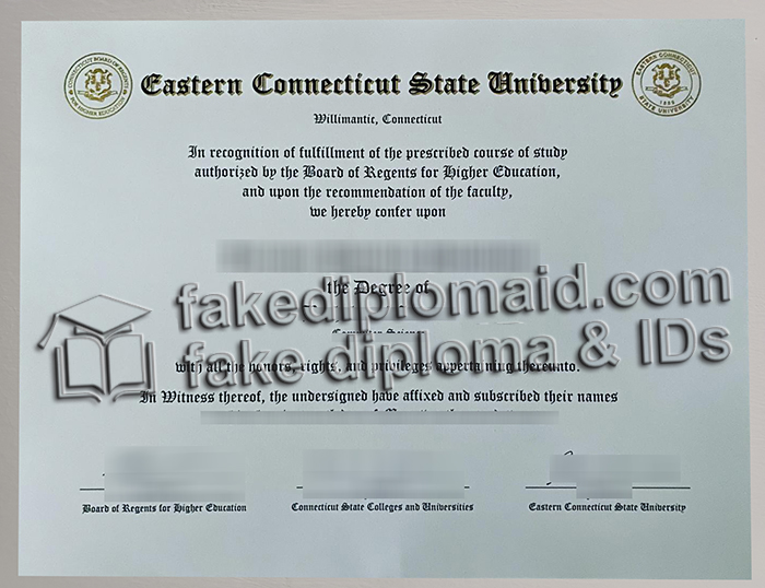 Eastern Connecticut State University diploma