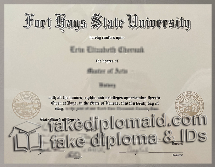 Fort Hays State University diploma