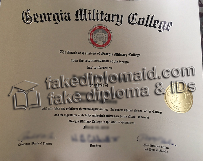 Georgia Military College diploma