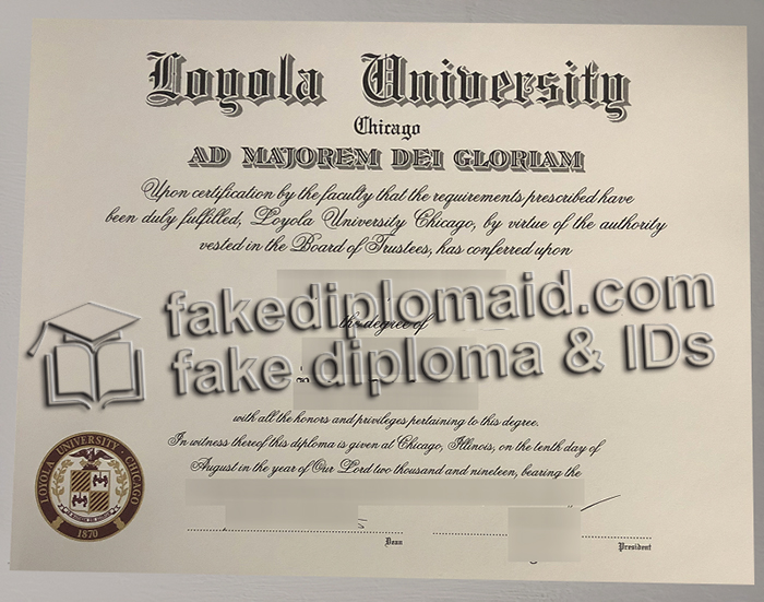 Loyola University Chicago diploma