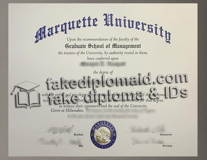 Marquette University diploma