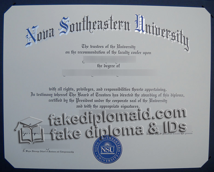 Nova Southeastern University diploma