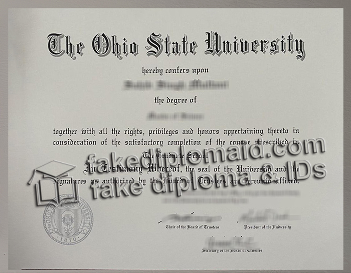 Ohio State University diploma