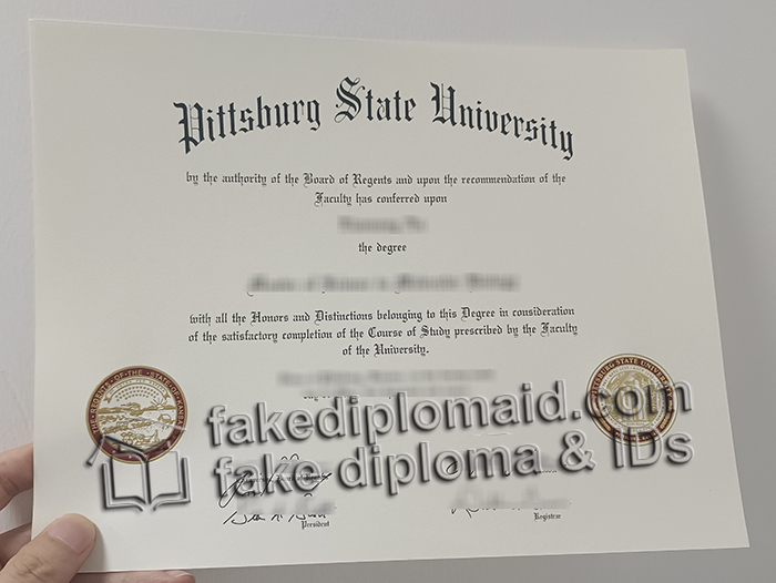 Pittsburg State University diploma