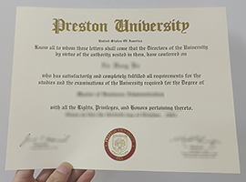 Preston University diploma