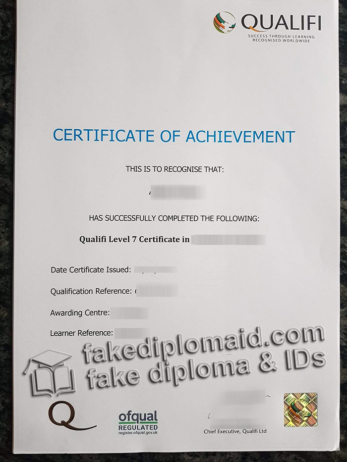 Qualifi certificate