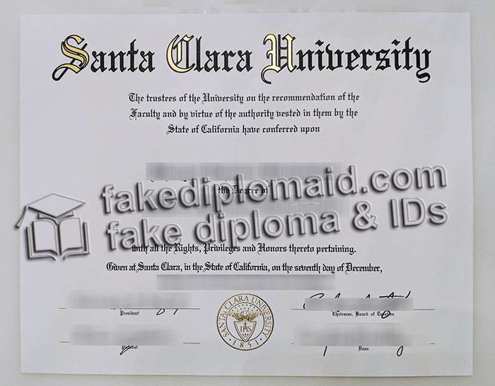 Santa Clara University diploma
