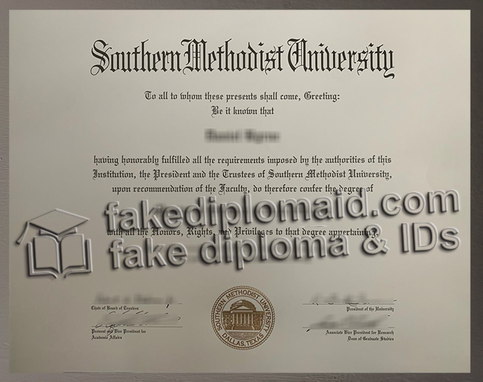 Southern Methodist University diploma