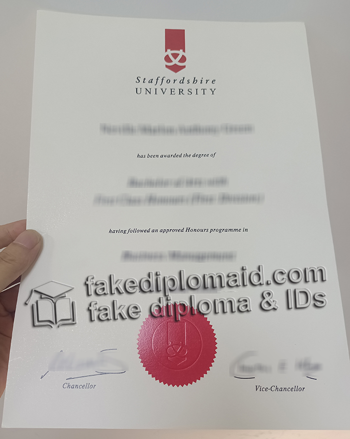 Staffordshire University diploma