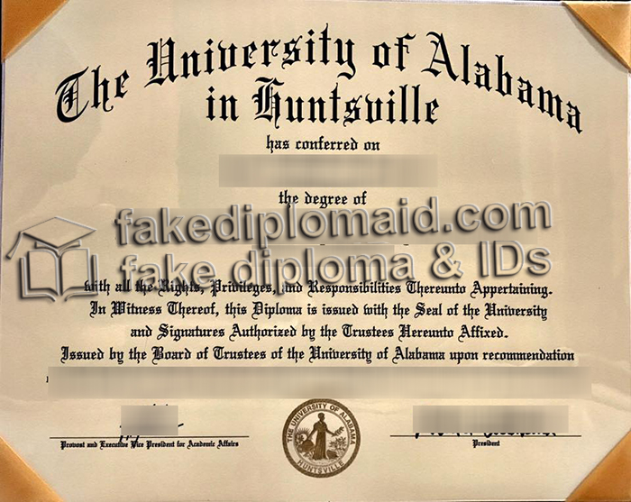 University of Alabama in Huntsville diploma