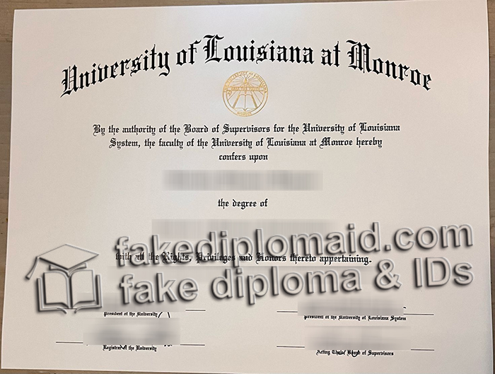 University of Louisian at Monroe diploma