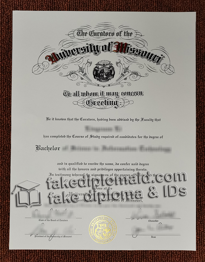 University of Missouri diploma