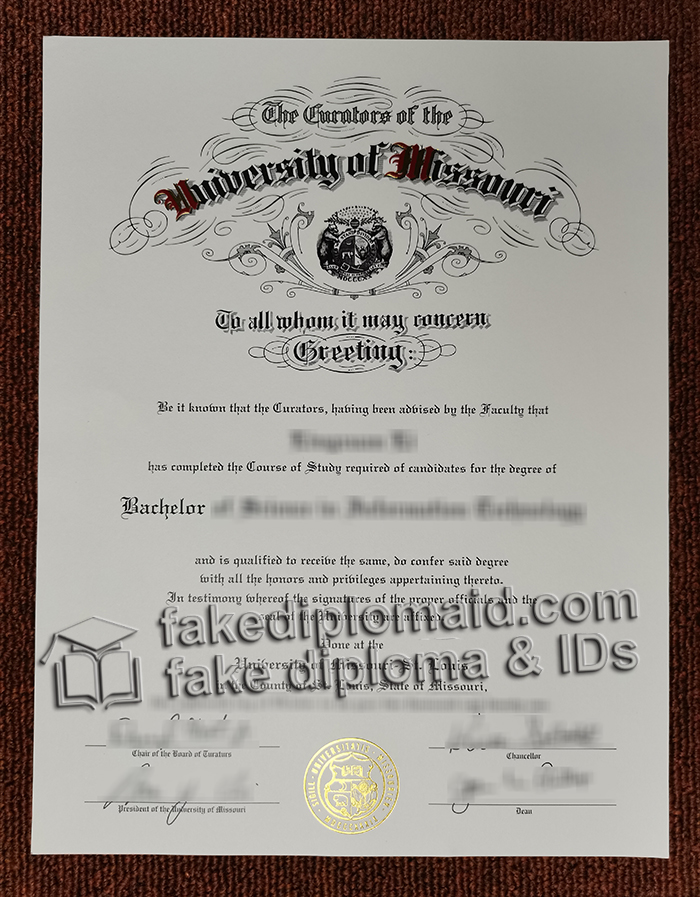 University of Missouri diploma