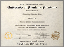 University of Montana diploma
