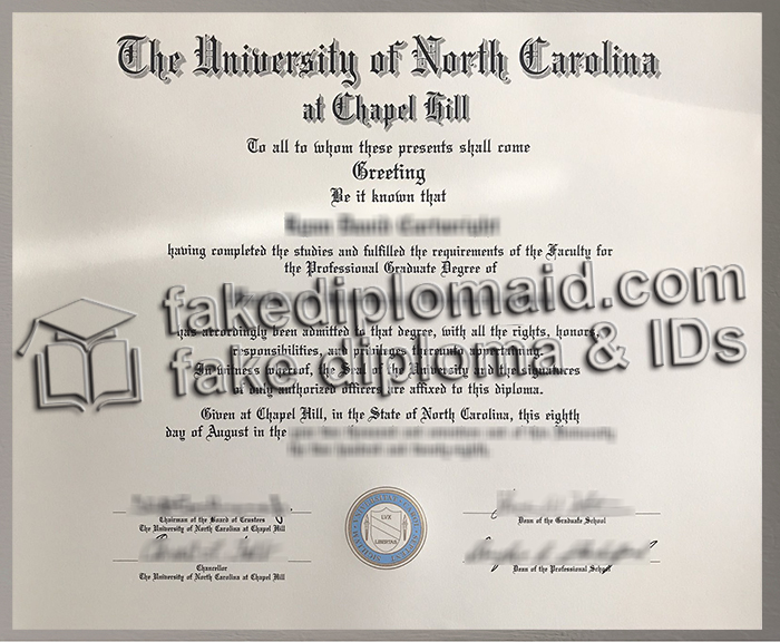 UNC Chapel Hill diploma