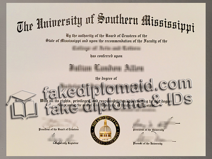 University of Southern Mississippi diploma