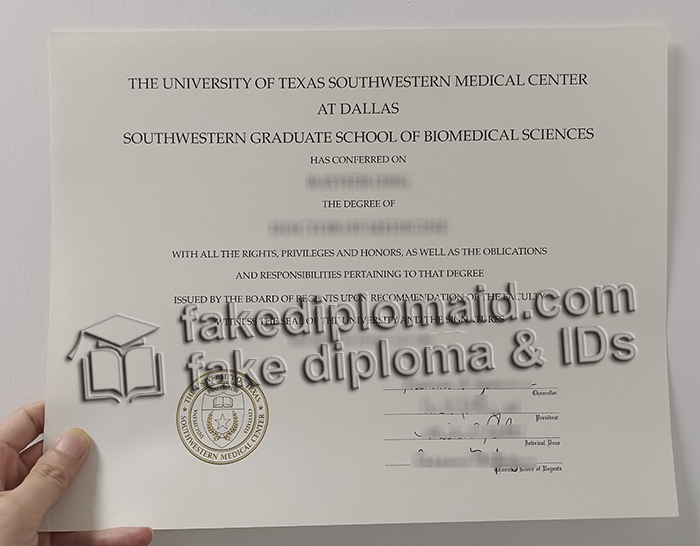 UT Southwestern Medical Center diploma
