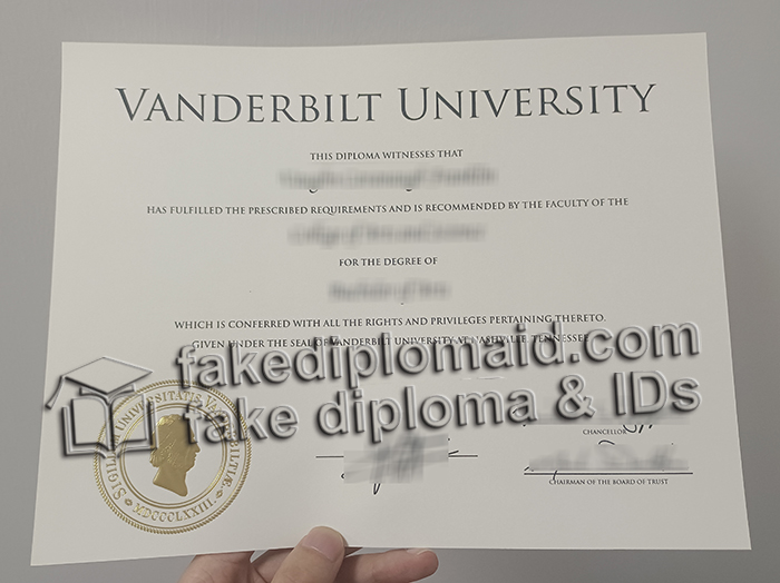 Vanderbilt University diploma