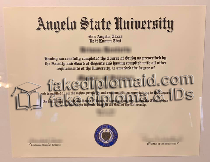 Angelo State University diploma