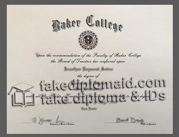 Baker College diploma