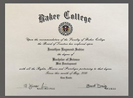 Baker College diploma