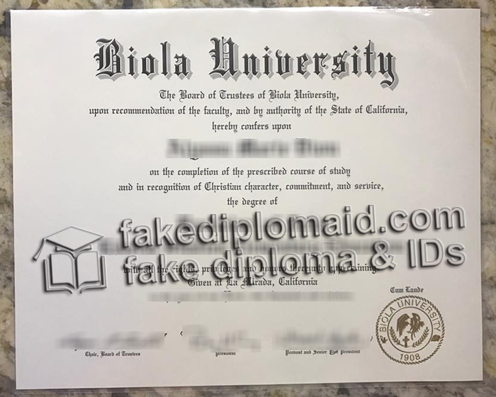 Biola University diploma