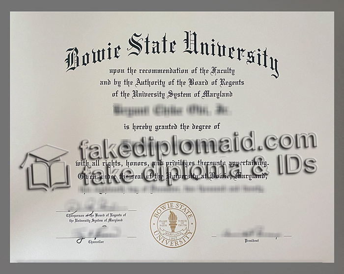 Bowie State University diploma