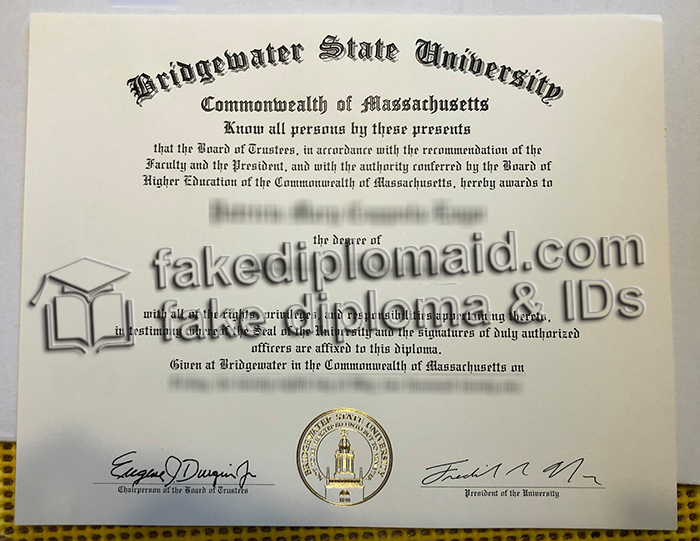 Bridgewater State University diploma