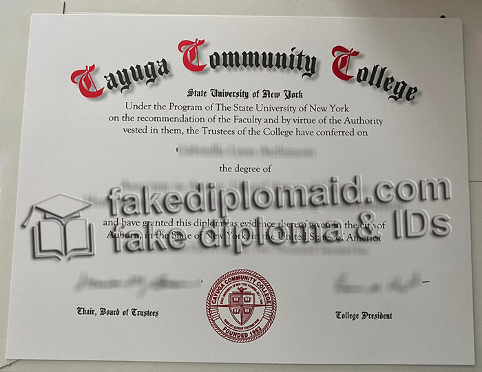 Cayuga Community College diploma