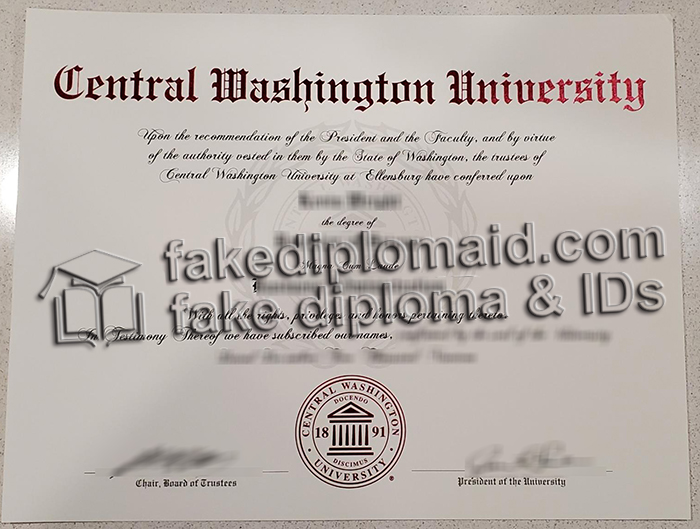 Central Washington University diploma