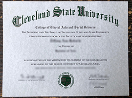 Cleveland State University diploma