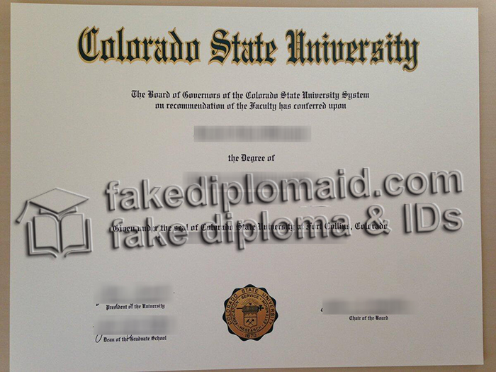 Colorado State University diploma