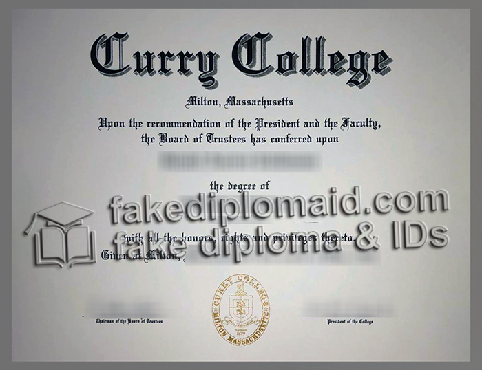 Curry College diploma