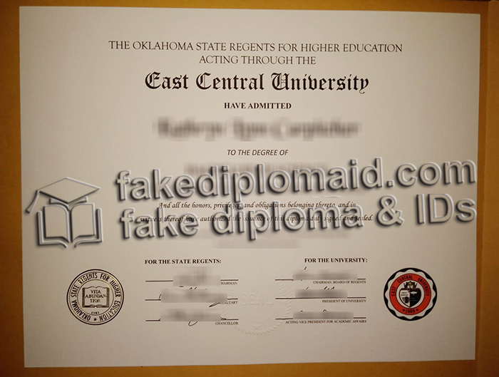 East Central University diploma