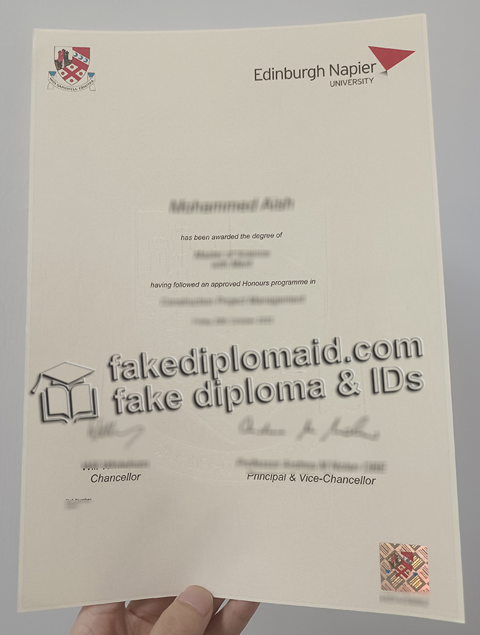 Edinburgh Napier University diploma