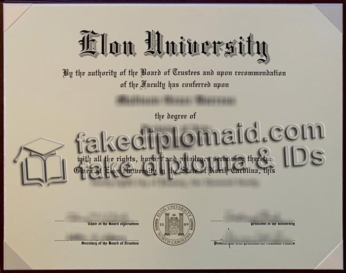 Elon University diploma