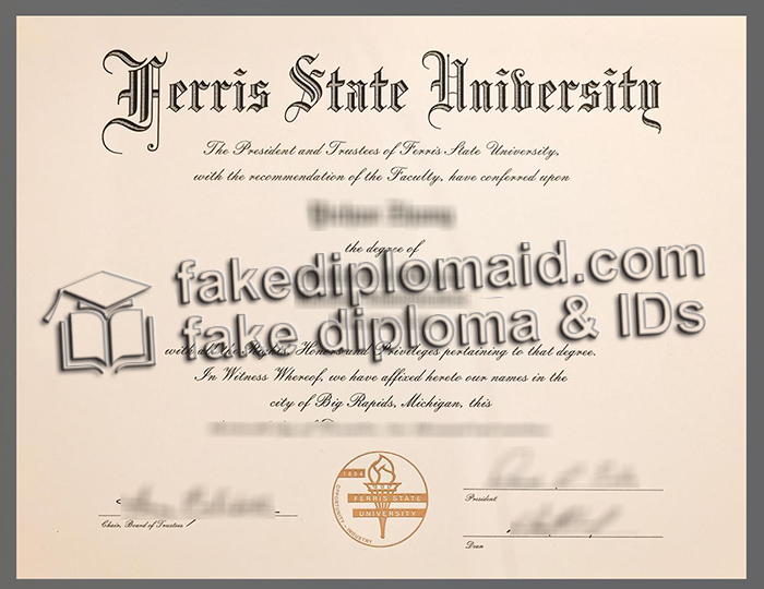 Ferris State University diploma