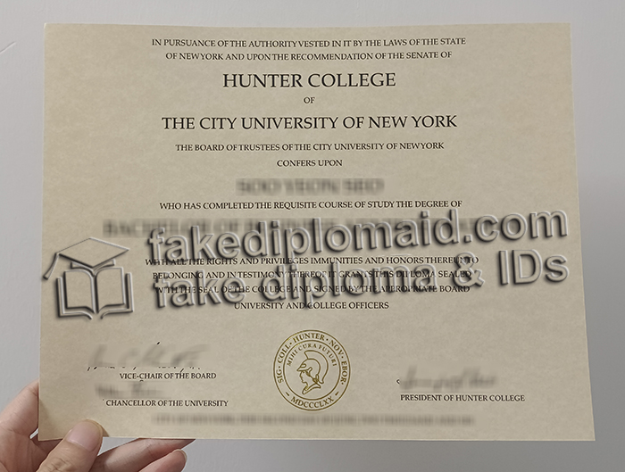 Hunter College diploma