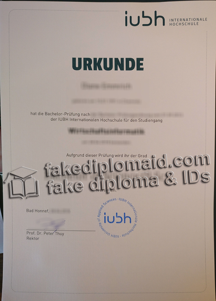IUBH Internationale Hochschule Urkunde