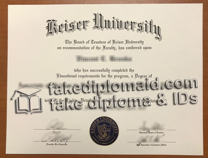 Keiser University diploma