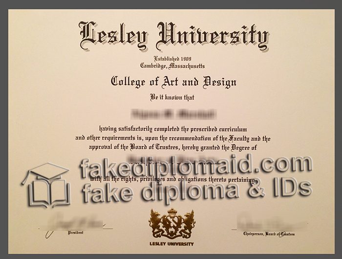 Lesley University diploma