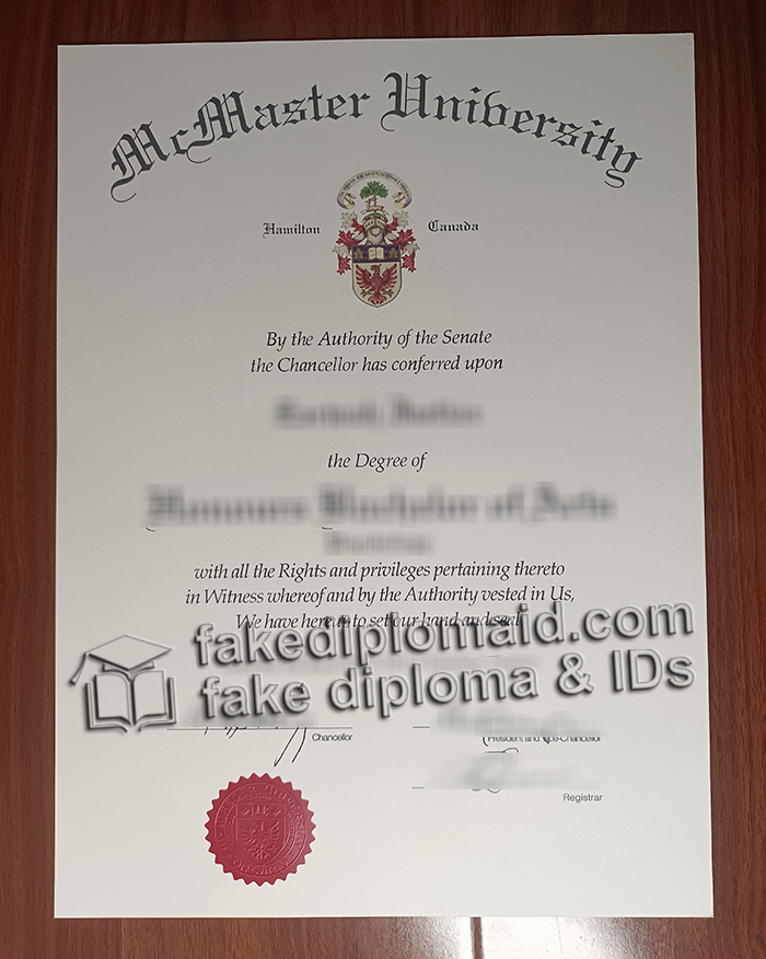 McMaster University diploma